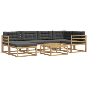vidaXL Ensemble de canapés d'extérieur 7 Pièces Blanc et anthracite