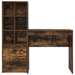 vidaXL Bureau avec rangement Chêne fumé Bois d'ingénierie