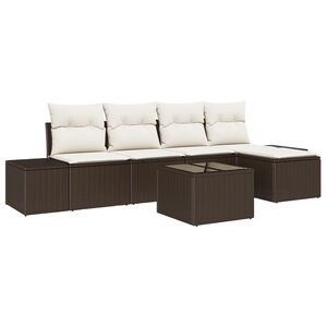 vidaXL Ensemble de Canapé de Jardin 5 Pièces avec Coussins Gris en Poly Rattan