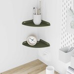 vidaXL Étagère flottante avec étagère 2 Pièces Vert olive 18 x 18 x 2 cm