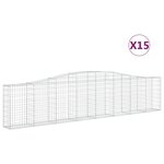 vidaXL Paniers à gabions arqués 15 Pièces 400x30x80/100 cm Fer galvanisé