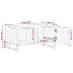 vidaXL Table basse noir 80x50x40 cm bois massif de manguier
