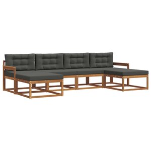 vidaXL Ensemble de canapés d'extérieur 6 Pièces Naturel et Anthracite