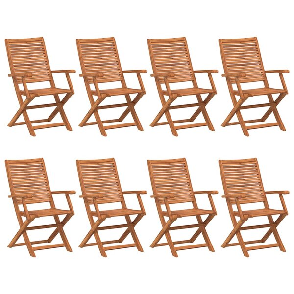 vidaXL Chaises pliantes  lot de 8  57 x 66 x 95 cm  en bois d'acacia massif