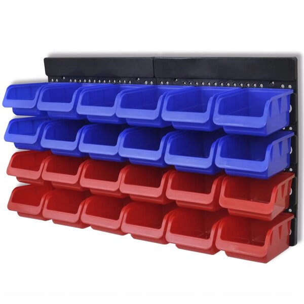 vidaXL Étagère à outils de garage murale 2 Pièces Bleu et rouge