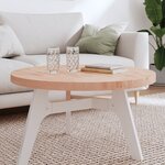 vidaXL Dessus de table Ø80x4 cm rond bois massif de hêtre