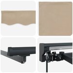 vidaXL Auvent Rétractable Beige 300x250 cm tissu