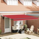 vidaXL Auvent Rétractable Rouge 400 × 300 cm Polyester et Aluminium