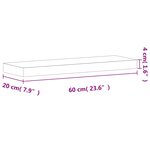 vidaXL Étagère murale 60x20x4 cm bois massif de hêtre
