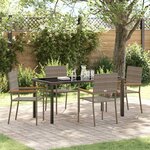 vidaXL Ensemble de salle à manger pour jardin 5 Pièces Gris Poly rotin