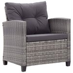 vidaXL Salon de jardin 6 Pièces avec coussins Résine tressée Gris foncé