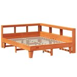 vidaXL Lit bibliothèque sans matelas cire marron 150x200 cm pin massif