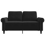 vidaXL Canapé à 2 places Noir 120 cm Velours