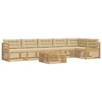 vidaXL Ensemble de canapés d'extérieur 7 Pièces Blanc et Beige Polyester