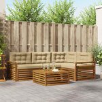 vidaXL Ensemble de canapés d'extérieur 5 Pièces Naturel et Beige