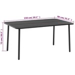 vidaXL Mobilier de salle à manger d'extérieur 7 Pièces Acier Gris foncé