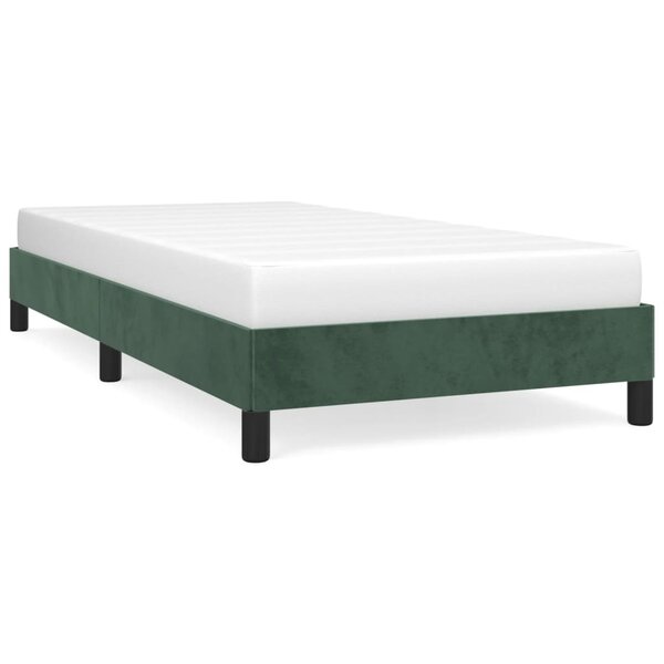 vidaXL Cadre de lit sans matelas vert foncé 100x200 cm velours