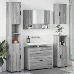 vidaXL Ensemble de mobilier de salle de bain 5 Pièces Sonoma gris