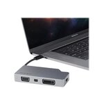 Startech.com adaptateur multiport usb-c - gris sidéral - 4-en-1 usb-c vers vga  dvi  hdmi  ou mini displayport (cdpvdhdmdpsg)