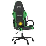 vidaXL Chaise de jeu de massage Noir et vert Similicuir