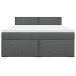 vidaXL Sommier à lattes de lit avec matelas Gris foncé 180x200cm Tissu