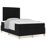 vidaXL Lit à sommier tapissier avec matelas noir 120x200 cm en tissu