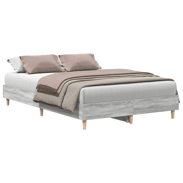 vidaXL Cadre de lit sans matelas sonoma gris 140x190 cm