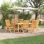 vidaXL Ensemble de salle à manger pour jardin 7 Pièces Marron