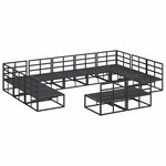 vidaXL Ensemble de canapé de jardin avec coussin 11 Pièces Noir Aluminium