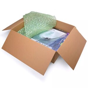 Matelas d'air protection produit (Carton de 3553) 15x41cm 533M PEBD recyclé 35µ vert – Bulteau Systems