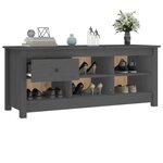 vidaXL Armoire à chaussures Gris 110x38x45 5 cm Bois de pin massif