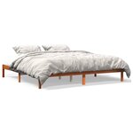 vidaXL Cadre de lit sans matelas cire marron 200x200cm bois pin massif