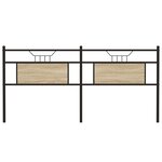 vidaXL Tête de lit chêne sonoma 180 cm bois d'ingénierie et acier