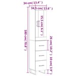 vidaXL Buffet haut Blanc 34 5x34x180 cm Bois d'ingénierie