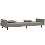vidaXL Canapé-lit à 2 places avec deux oreillers Gris clair Velours