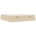 vidaXL Cadre de lit avec stockage Crème 200 x 200 cm tissu