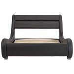 vidaXL Cadre de lit avec LED sans matelas Gris Similicuir 100x200 cm