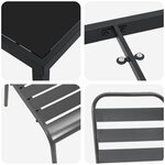 vidaXL Ensemble de salle à manger pour jardin 3 Pièces Gris foncé Acier