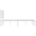 vidaXL Cadre de lit métal sans matelas et tête de lit blanc 140x190 cm