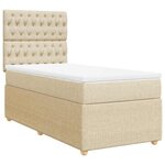 vidaXL Sommier à lattes de lit et matelas Crème 90x190 cm Tissu