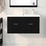 vidaXL Armoire d'évier Chêne noir 90 x 38.5 x 46 cm Bois d'ingénierie