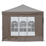 vidaXL Tente de réception pliable avec parois Taupe 3x6 m