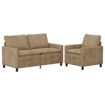 vidaXL Ensemble de Canapés 2 Pièces Taupe Polyester