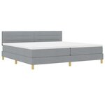 vidaXL Lit à ressort LED avec matelas Gris clair 200 x 200 cm tissu
