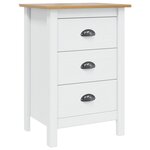 vidaXL Cabinet de chevet HILL Blanc et marron miel 46 x 35 x 65 cm