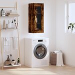 vidaXL Armoire murale chêne fumé 34 5x34x90 cm
