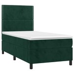 vidaXL Sommier à lattes de lit avec matelas et LED Vert foncé 90x200cm