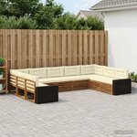 vidaXL Ensemble de canapés d'extérieur 9 Pièces Naturel et Crème