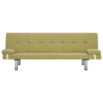 vidaXL Canapé-lit avec deux oreillers Vert Polyester