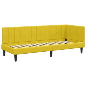 vidaXL Cadre de lit d'angle Jaune 80 cm x 200 cm tissu